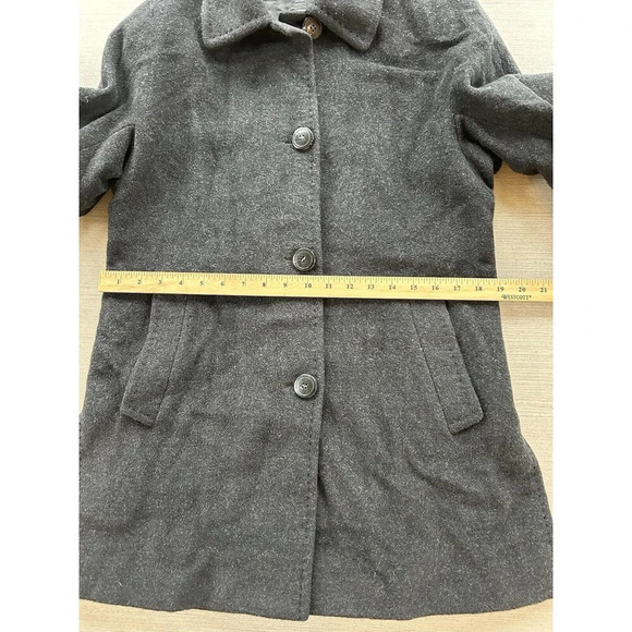 Vintage Cinzia Rocca 100% Wool Collared Black Pea Coat 4 - Picture 8 of 10